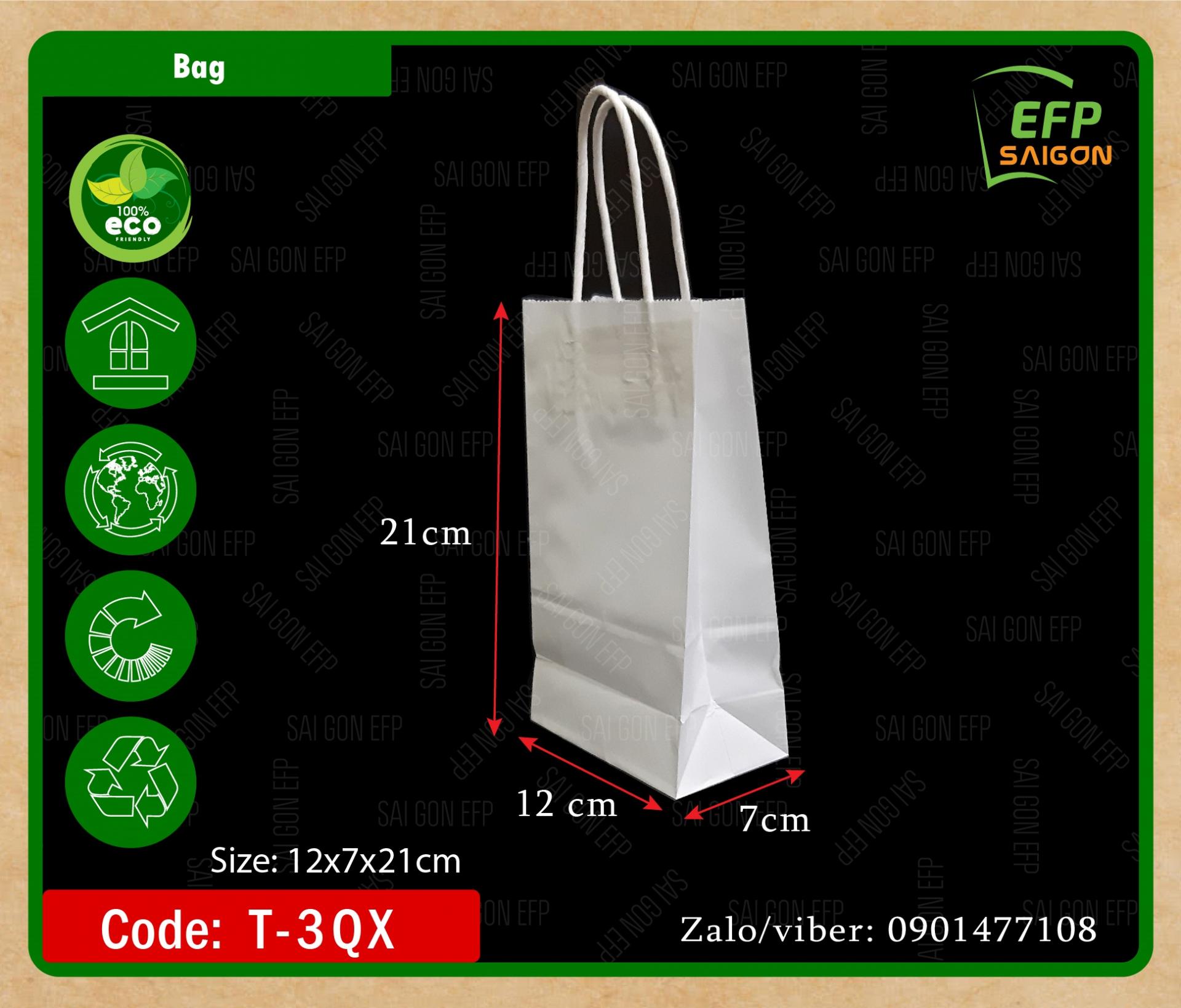 TÚI GIẤY KRAFT TRẮNG CÓ QUAI XÁCH